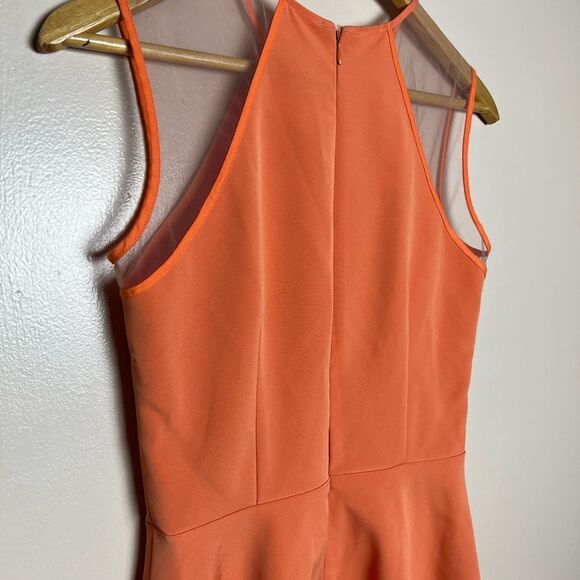 CLEARANCE! Orange Nha Khanh Mesh Shoulder Peplum Blouse Size 2 EUC - Picture 6 of 8